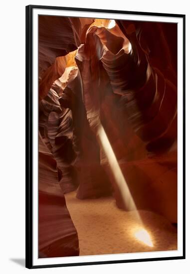 Navajo Nation, Shaft of Light and Eroded Sandstone in Antelope Canyon-David Wall-Framed Premium Photographic Print