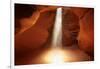 Navajo Nation, Shaft of Light and Eroded Sandstone in Antelope Canyon-David Wall-Framed Photographic Print