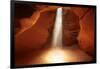 Navajo Nation, Shaft of Light and Eroded Sandstone in Antelope Canyon-David Wall-Framed Photographic Print