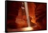 Navajo Nation, Shaft of Light and Eroded Sandstone in Antelope Canyon-David Wall-Framed Stretched Canvas