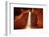 Navajo Nation, Shaft of Light and Eroded Sandstone in Antelope Canyon-David Wall-Framed Photographic Print