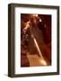 Navajo Nation, Shaft of Light and Eroded Sandstone in Antelope Canyon-David Wall-Framed Photographic Print