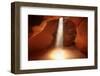 Navajo Nation, Shaft of Light and Eroded Sandstone in Antelope Canyon-David Wall-Framed Photographic Print