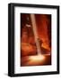 Navajo Nation, Shaft of Light and Eroded Sandstone in Antelope Canyon-David Wall-Framed Photographic Print