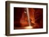 Navajo Nation, Shaft of Light and Eroded Sandstone in Antelope Canyon-David Wall-Framed Premium Photographic Print