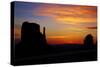 Navajo Nation, Sunrise over West and East Mitten, Monument Valley-David Wall-Stretched Canvas