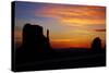 Navajo Nation, Sunrise over West and East Mitten, Monument Valley-David Wall-Stretched Canvas