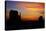 Navajo Nation, Sunrise over West and East Mitten, Monument Valley-David Wall-Stretched Canvas