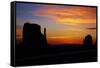 Navajo Nation, Sunrise over West and East Mitten, Monument Valley-David Wall-Framed Stretched Canvas