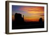 Navajo Nation, Sunrise over West and East Mitten, Monument Valley-David Wall-Framed Photographic Print