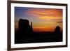 Navajo Nation, Sunrise over West and East Mitten, Monument Valley-David Wall-Framed Photographic Print