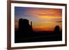 Navajo Nation, Sunrise over West and East Mitten, Monument Valley-David Wall-Framed Photographic Print