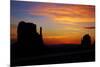 Navajo Nation, Sunrise over West and East Mitten, Monument Valley-David Wall-Mounted Photographic Print