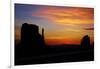 Navajo Nation, Sunrise over West and East Mitten, Monument Valley-David Wall-Framed Photographic Print