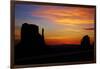 Navajo Nation, Sunrise over West and East Mitten, Monument Valley-David Wall-Framed Photographic Print