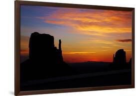 Navajo Nation, Sunrise over West and East Mitten, Monument Valley-David Wall-Framed Photographic Print