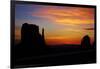 Navajo Nation, Sunrise over West and East Mitten, Monument Valley-David Wall-Framed Photographic Print