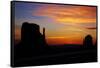 Navajo Nation, Sunrise over West and East Mitten, Monument Valley-David Wall-Framed Stretched Canvas