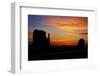 Navajo Nation, Sunrise over West and East Mitten, Monument Valley-David Wall-Framed Photographic Print