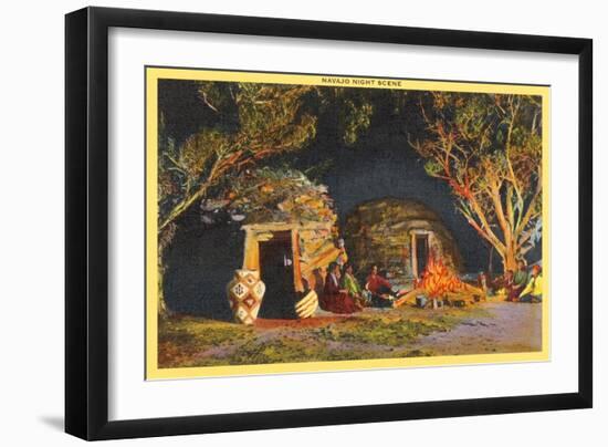 Navajo Night Scene-null-Framed Art Print