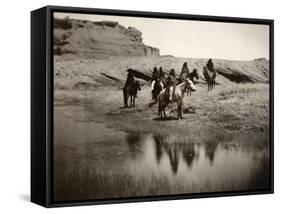 Navajo On Horseback, C1904-Edward S^ Curtis-Framed Stretched Canvas
