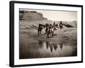 Navajo On Horseback, C1904-Edward S^ Curtis-Framed Premium Photographic Print