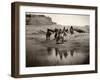 Navajo On Horseback, C1904-Edward S^ Curtis-Framed Photographic Print