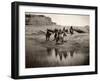 Navajo On Horseback, C1904-Edward S^ Curtis-Framed Photographic Print