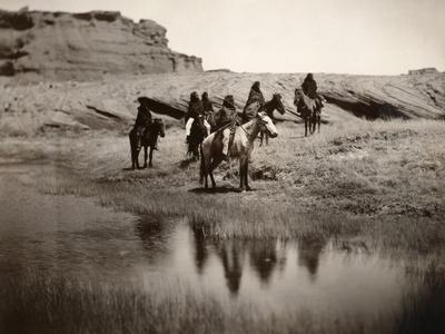 2 Free Promo Curtis Seven Navajo riders on horseback photo e1159 Edward S 
