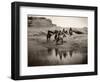 Navajo On Horseback, C1904-Edward S^ Curtis-Framed Photographic Print