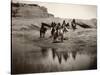 Navajo On Horseback, C1904-Edward S^ Curtis-Stretched Canvas