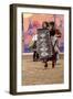 Navajo Pollen Trail Dancers Honoring Weavers with the Sash and Rug Dance at the Gallup Intertribal-null-Framed Giclee Print