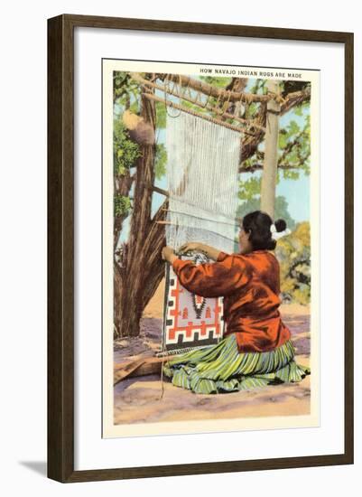 Navajo Rug Weaver-null-Framed Art Print