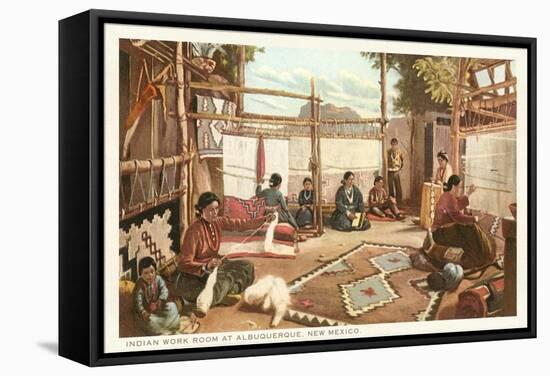 Navajo Rug Weaving, Albuquerque, New Mexico-null-Framed Stretched Canvas