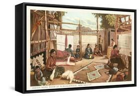 Navajo Rug Weaving, Albuquerque, New Mexico-null-Framed Stretched Canvas