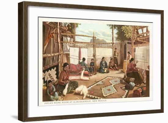 Navajo Rug Weaving, Albuquerque, New Mexico-null-Framed Art Print