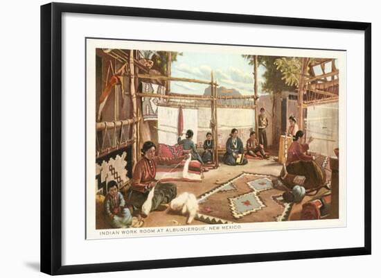 Navajo Rug Weaving, Albuquerque, New Mexico-null-Framed Art Print