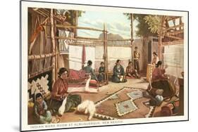 Navajo Rug Weaving, Albuquerque, New Mexico-null-Mounted Art Print