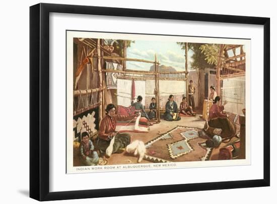 Navajo Rug Weaving, Albuquerque, New Mexico-null-Framed Art Print