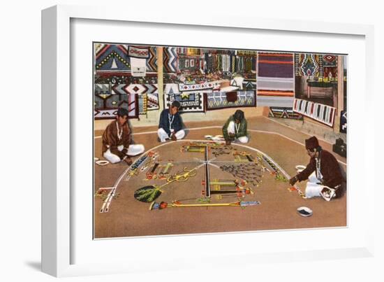 Navajo Sand Painting-null-Framed Art Print