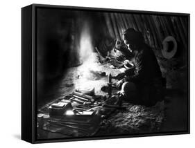 Navajo Silversmith, C1915-null-Framed Stretched Canvas