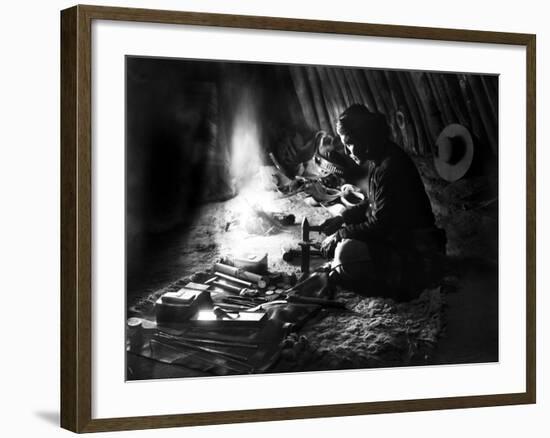 Navajo Silversmith, C1915-null-Framed Photographic Print