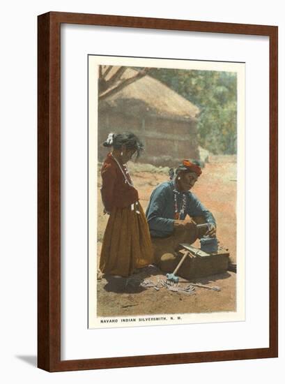 Navajo Silversmith, New Mexico-null-Framed Art Print