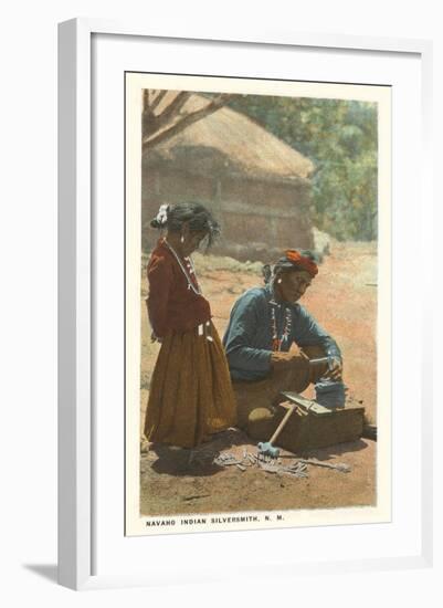 Navajo Silversmith, New Mexico-null-Framed Art Print