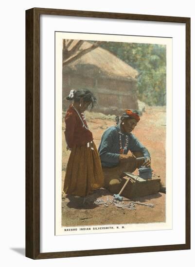 Navajo Silversmith, New Mexico-null-Framed Art Print