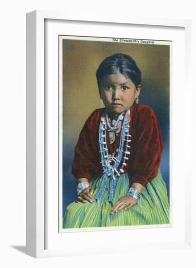 Navajo Silversmith's Daughter-Lantern Press-Framed Art Print
