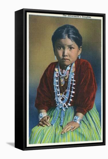 Navajo Silversmith's Daughter-Lantern Press-Framed Stretched Canvas