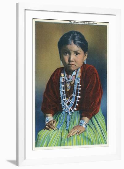 Navajo Silversmith's Daughter-Lantern Press-Framed Art Print