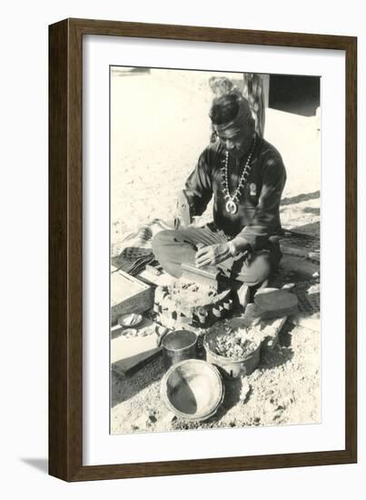 Navajo Silversmith-null-Framed Art Print