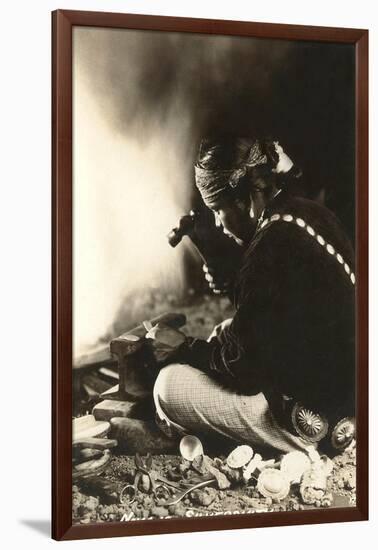 Navajo Silversmith-null-Framed Art Print